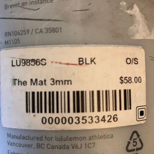 lululemon athletica Other - Lululemon 3mm yoga mat - never used lululemon athletica Other - Lululemon 3mm yoga mat - never used
